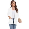 image:imageGRECERELLE Womens Open Front Lightweight Cardigan Fall Sweaters OutwearAwhite