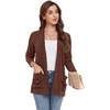 image:imageGRECERELLE Womens Open Front Lightweight Cardigan Fall Sweaters OutwearCaramel