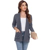image:imageGRECERELLE Womens Open Front Lightweight Cardigan Fall Sweaters OutwearDark Gray