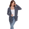 image:imageGRECERELLE Womens Open Front Lightweight Cardigan Fall Sweaters OutwearDark Gray