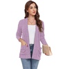 image:imageGRECERELLE Womens Open Front Lightweight Cardigan Fall Sweaters OutwearLight Purple