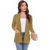 image:imageGRECERELLE Womens Open Front Lightweight Cardigan Fall Sweaters OutwearMustard Yellow