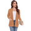 image:imageGRECERELLE Womens Open Front Lightweight Cardigan Fall Sweaters OutwearOrange