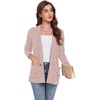 image:imageGRECERELLE Womens Open Front Lightweight Cardigan Fall Sweaters OutwearPink Gray