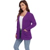 image:imageGRECERELLE Womens Open Front Lightweight Cardigan Fall Sweaters OutwearPurple