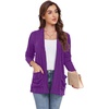 image:imageGRECERELLE Womens Open Front Lightweight Cardigan Fall Sweaters OutwearPurple