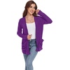 image:imageGRECERELLE Womens Open Front Lightweight Cardigan Fall Sweaters OutwearPurple
