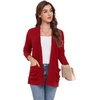 image:imageGRECERELLE Womens Open Front Lightweight Cardigan Fall Sweaters OutwearRed