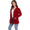 image:imageGRECERELLE Womens Open Front Lightweight Cardigan Fall Sweaters OutwearRed