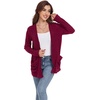 image:imageGRECERELLE Womens Open Front Lightweight Cardigan Fall Sweaters OutwearWine Red