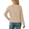 image:imageGRECERELLE Womens Pullover Sweater Chunky Crew Neck Long Sleeve Losse Casual Knit Tops Blouse S2XLApricot