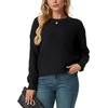 image:imageGRECERELLE Womens Pullover Sweater Chunky Crew Neck Long Sleeve Losse Casual Knit Tops Blouse S2XLBlack