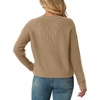 image:imageGRECERELLE Womens Pullover Sweater Chunky Crew Neck Long Sleeve Losse Casual Knit Tops Blouse S2XLKhaki