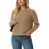 image:imageGRECERELLE Womens Pullover Sweater Chunky Crew Neck Long Sleeve Losse Casual Knit Tops Blouse S2XLKhaki