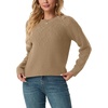 image:imageGRECERELLE Womens Pullover Sweater Chunky Crew Neck Long Sleeve Losse Casual Knit Tops Blouse S2XLKhaki