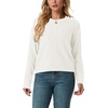 image:imageGRECERELLE Womens Pullover Sweater Chunky Crew Neck Long Sleeve Losse Casual Knit Tops Blouse S2XLWhite