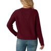 image:imageGRECERELLE Womens Pullover Sweater Chunky Crew Neck Long Sleeve Losse Casual Knit Tops Blouse S2XLWine Red