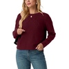image:imageGRECERELLE Womens Pullover Sweater Chunky Crew Neck Long Sleeve Losse Casual Knit Tops Blouse S2XLWine Red