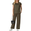 image:imageGRECERELLE Womens Summer 2 Piece Outfits Wide Leg Pants Lounge SetArmy Green
