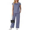 image:imageGRECERELLE Womens Summer 2 Piece Outfits Wide Leg Pants Lounge SetHaze Blue
