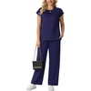 image:imageGRECERELLE Womens Summer 2 Piece Outfits Wide Leg Pants Lounge SetNavy Blue