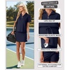 image:imageGRECERELLE Womens Summer 2 Piece Skort Set Half Zip Short Sleeve Top amp Pocketed Tennis Skirt For Sports amp VacationsArmy Green
