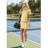 image:imageGRECERELLE Womens Summer 2 Piece Skort Set Half Zip Short Sleeve Top amp Pocketed Tennis Skirt For Sports amp VacationsButter Yellow