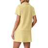 image:imageGRECERELLE Womens Summer 2 Piece Skort Set Half Zip Short Sleeve Top amp Pocketed Tennis Skirt For Sports amp VacationsButter Yellow