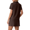 image:imageGRECERELLE Womens Summer 2 Piece Skort Set Half Zip Short Sleeve Top amp Pocketed Tennis Skirt For Sports amp VacationsDark Coffee