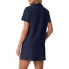 image:imageGRECERELLE Womens Summer 2 Piece Skort Set Half Zip Short Sleeve Top amp Pocketed Tennis Skirt For Sports amp VacationsNavy Blue