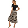 image:imageGRECERELLE Womens Summer Casual Short Sleeve Crewneck Tiered Flowy Maxi Long Dress with Pockets S2XL01 Prints Khaki