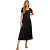 image:imageGRECERELLE Womens Summer Casual Short Sleeve Crewneck Tiered Flowy Maxi Long Dress with Pockets S2XLBlack