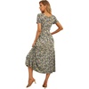 image:imageGRECERELLE Womens Summer Casual Short Sleeve Crewneck Tiered Flowy Maxi Long Dress with Pockets S2XLBlack Yellow