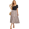 image:imageGRECERELLE Womens Summer Casual Short Sleeve Crewneck Tiered Flowy Maxi Long Dress with Pockets S2XLFloret Coffee