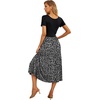 image:imageGRECERELLE Womens Summer Casual Short Sleeve Crewneck Tiered Flowy Maxi Long Dress with Pockets S2XLLeopard Print Black