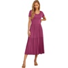 image:imageGRECERELLE Womens Summer Casual Short Sleeve Crewneck Tiered Flowy Maxi Long Dress with Pockets S2XLRed Gray