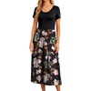 image:imageGRECERELLE Womens Summer Casual Short Sleeve Crewneck Tiered Flowy Maxi Long Dress with Pockets S2XLRose Black