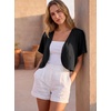 image:imageGRECERELLE Womens Summer Lightweight Cropped Cardigan ShrugBlack