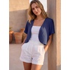 image:imageGRECERELLE Womens Summer Lightweight Cropped Cardigan ShrugDark Blue