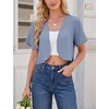 image:imageGRECERELLE Womens Summer Lightweight Cropped Cardigan ShrugHaze Blue