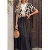 image:imageGRECERELLE Womens Summer Lightweight Cropped Cardigan ShrugKhaki Black Flower