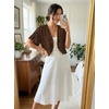 image:imageGRECERELLE Womens Summer Lightweight Cropped Cardigan ShrugLd Coffee