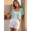 image:imageGRECERELLE Womens Summer Lightweight Cropped Cardigan ShrugMint Green