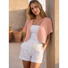 image:imageGRECERELLE Womens Summer Lightweight Cropped Cardigan ShrugPink