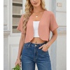 image:imageGRECERELLE Womens Summer Lightweight Cropped Cardigan ShrugPink