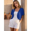 image:imageGRECERELLE Womens Summer Lightweight Cropped Cardigan ShrugRoyal Blue