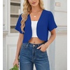 image:imageGRECERELLE Womens Summer Lightweight Cropped Cardigan ShrugRoyal Blue