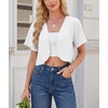 image:imageGRECERELLE Womens Summer Lightweight Cropped Cardigan ShrugWhite