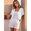 image:imageGRECERELLE Womens Summer Lightweight Cropped Cardigan ShrugWhite