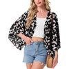 image:imageGRECERELLE Womens Summer Lightweight Cropped CardiganBlack Butterfly